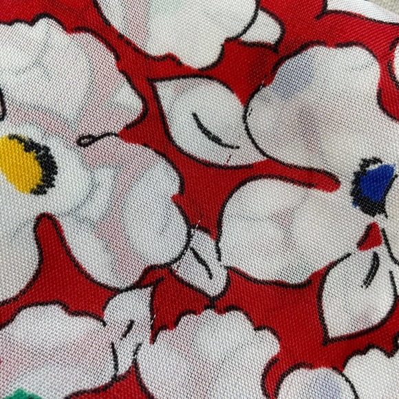 Vintage Square Scarf Red White Floral Print Large 30" Hair Scarf Kerchief Neck - Picture 4 of 5